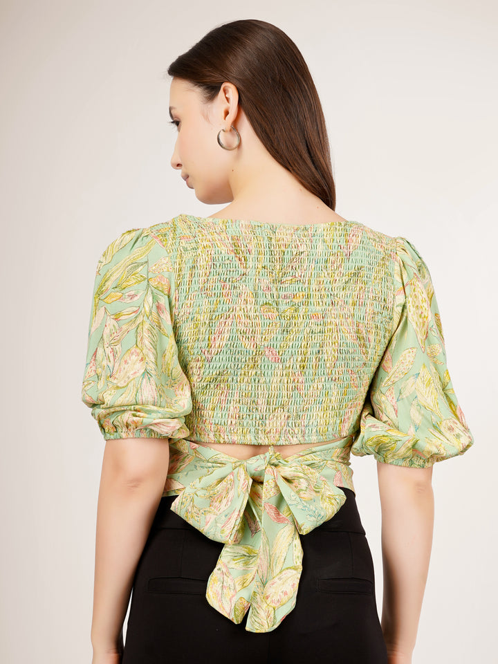 BACK KNOTTED STYLE CROP TOP
