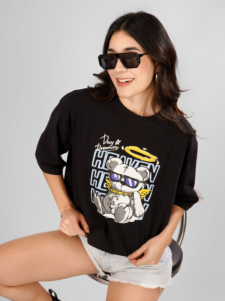 SLOUCHSTYLE TEE-BLACK