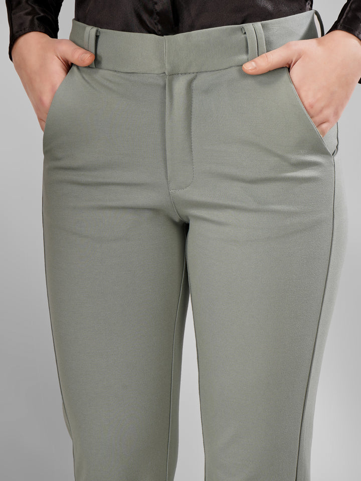 FORMAL STRAIGHT MINT GREEN COLORED TROUSER PLUS SIZE
