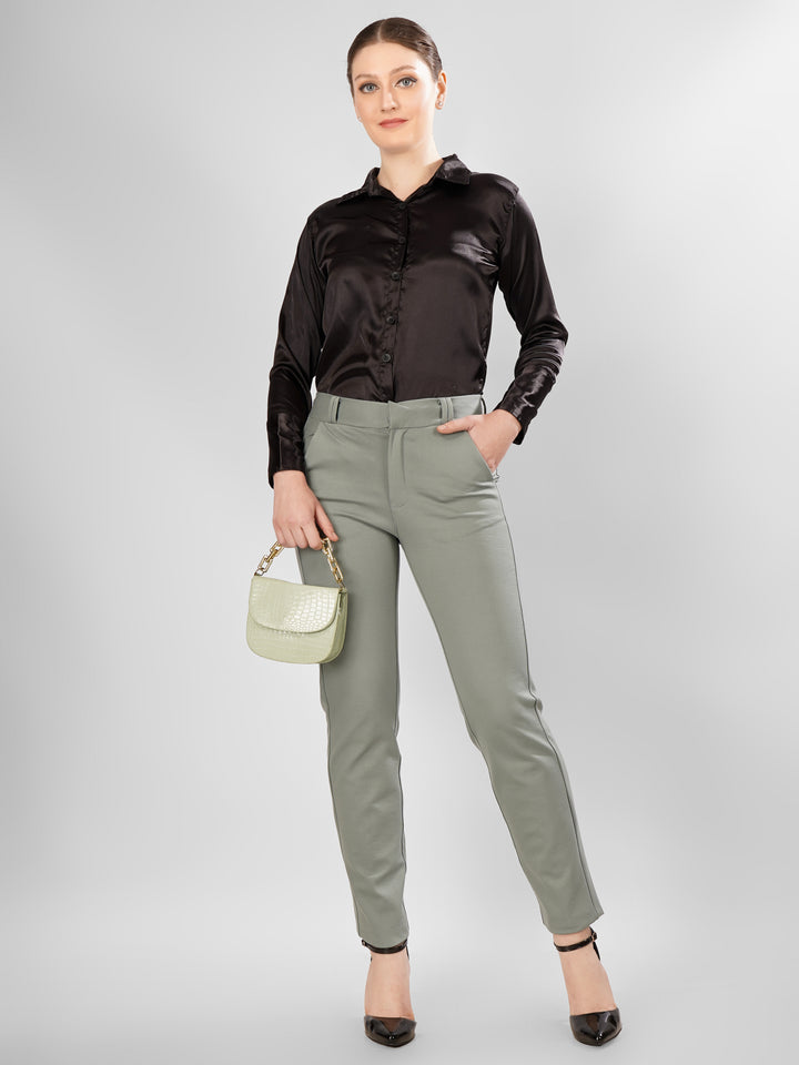 FORMAL STRAIGHT MINT GREEN COLORED TROUSER PLUS SIZE