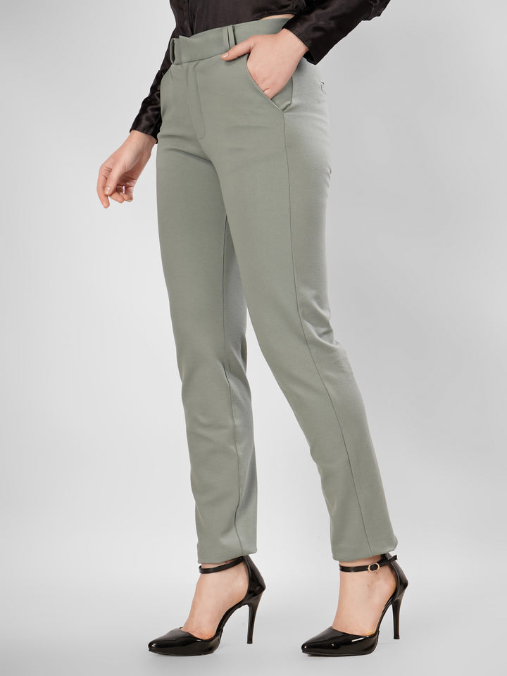 FORMAL STRAIGHT MINT GREEN COLORED TROUSER PLUS SIZE