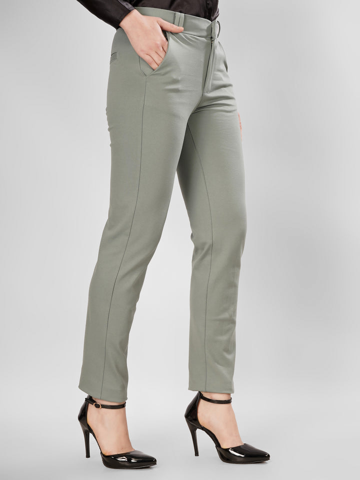 FORMAL STRAIGHT MINT GREEN COLORED TROUSER PLUS SIZE