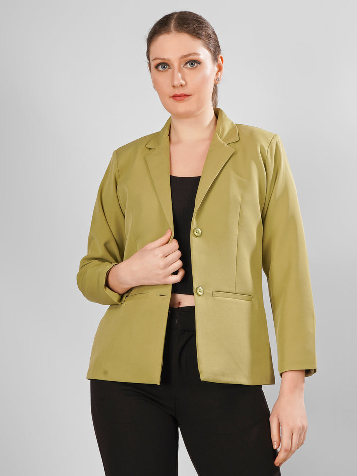CLASSIC SINGLE BREASTED PISTACHIO BLAZER PLUS SIZE