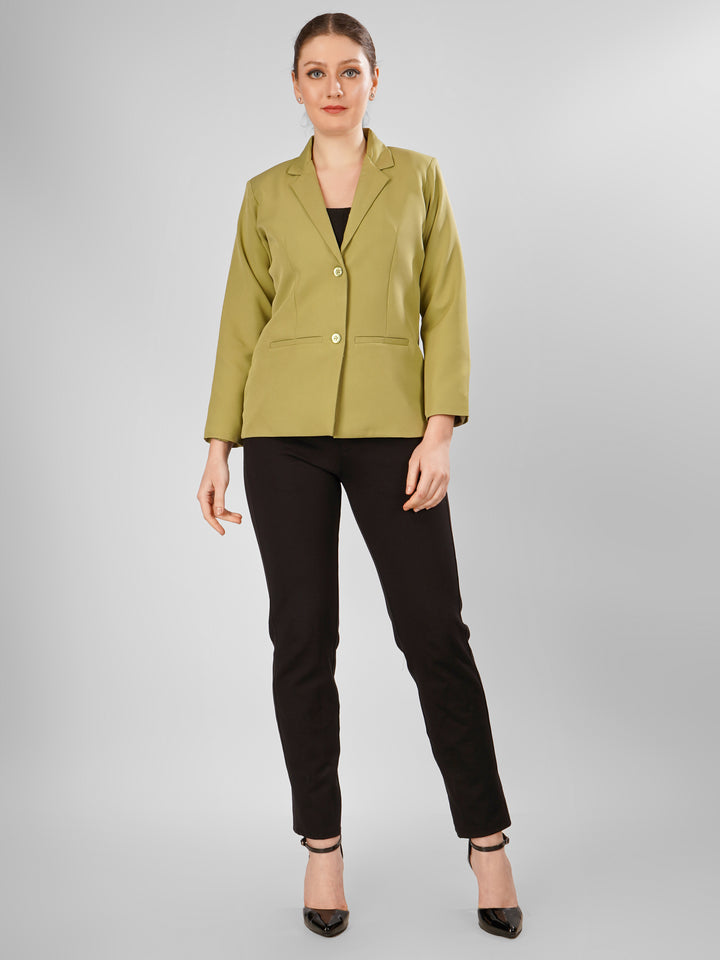 CLASSIC SINGLE BREASTED PISTACHIO BLAZER PLUS SIZE