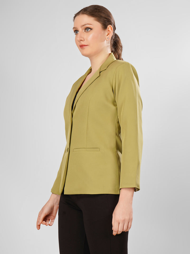 CLASSIC SINGLE BREASTED PISTACHIO BLAZER PLUS SIZE