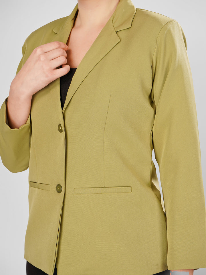 CLASSIC SINGLE BREASTED PISTACHIO BLAZER PLUS SIZE