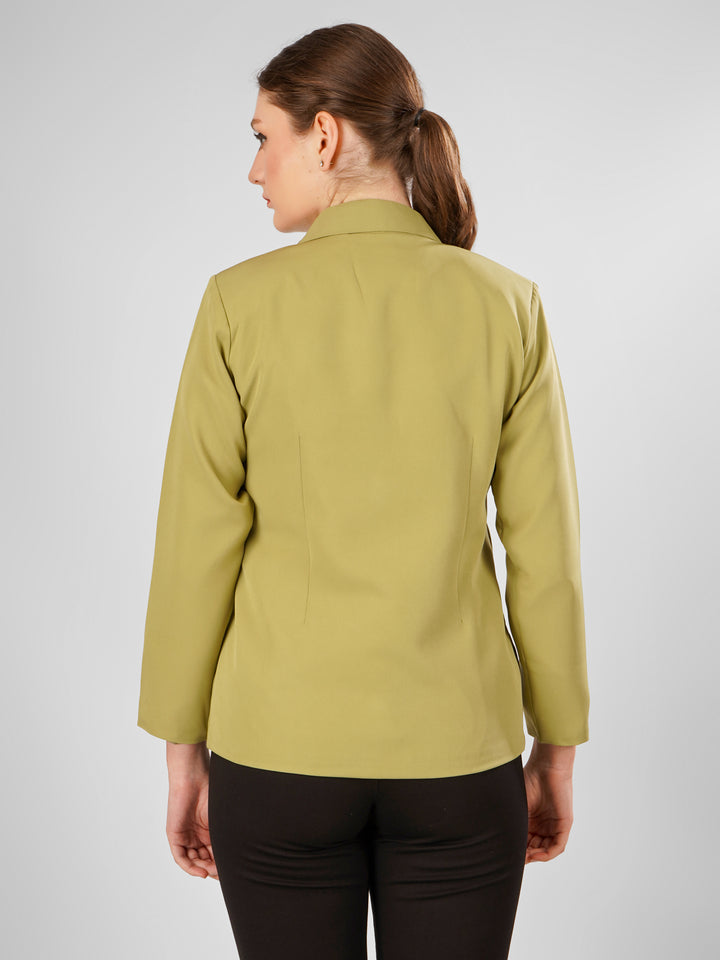 CLASSIC SINGLE BREASTED PISTACHIO BLAZER PLUS SIZE