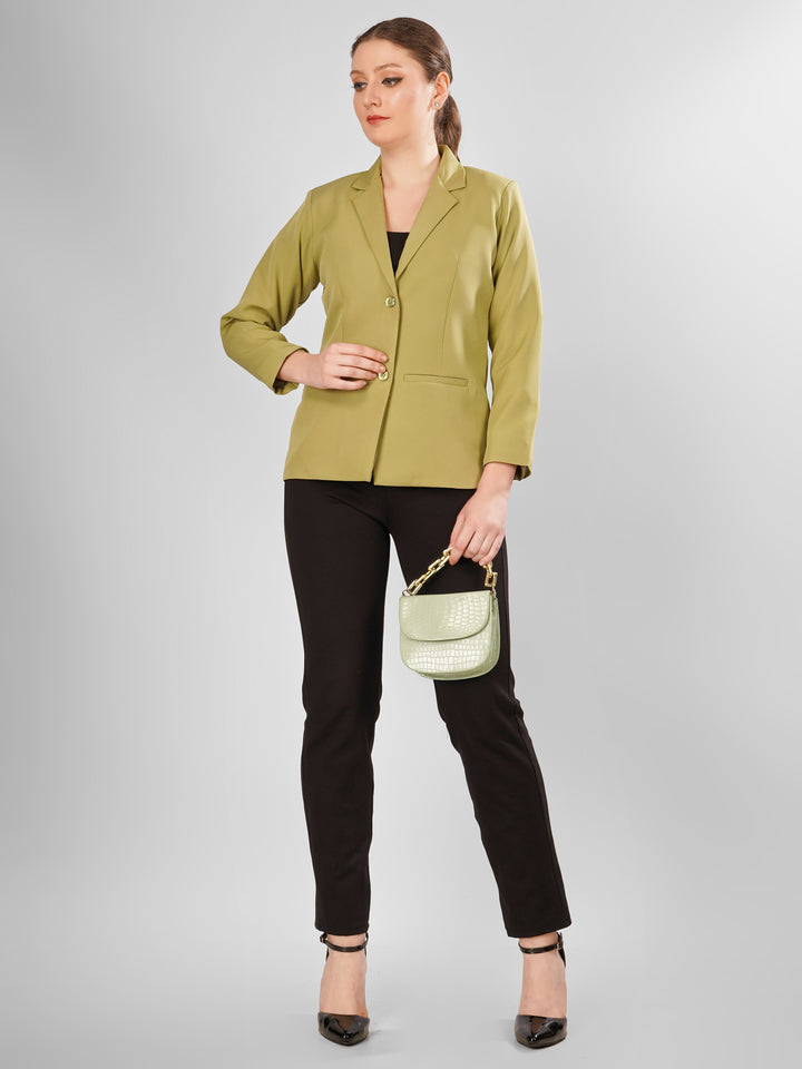 CLASSIC SINGLE BREASTED PISTACHIO BLAZER PLUS SIZE