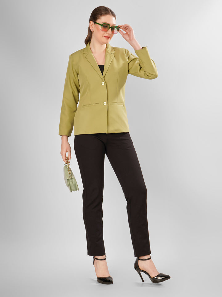 CLASSIC SINGLE BREASTED PISTACHIO BLAZER PLUS SIZE