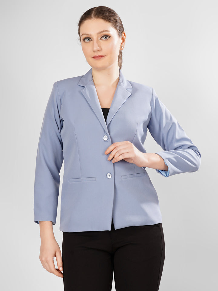 CLASSIC SINGLE BREASTED AQUA BLAZER PLUS SIZE