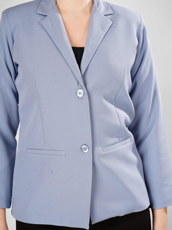 CLASSIC SINGLE BREASTED AQUA BLAZER PLUS SIZE