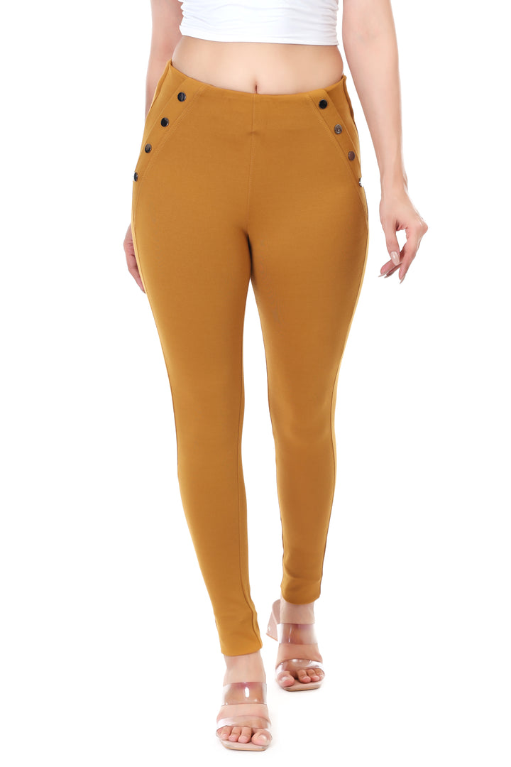 FLATLINE HIGH FIT MUSTARD JEGGING