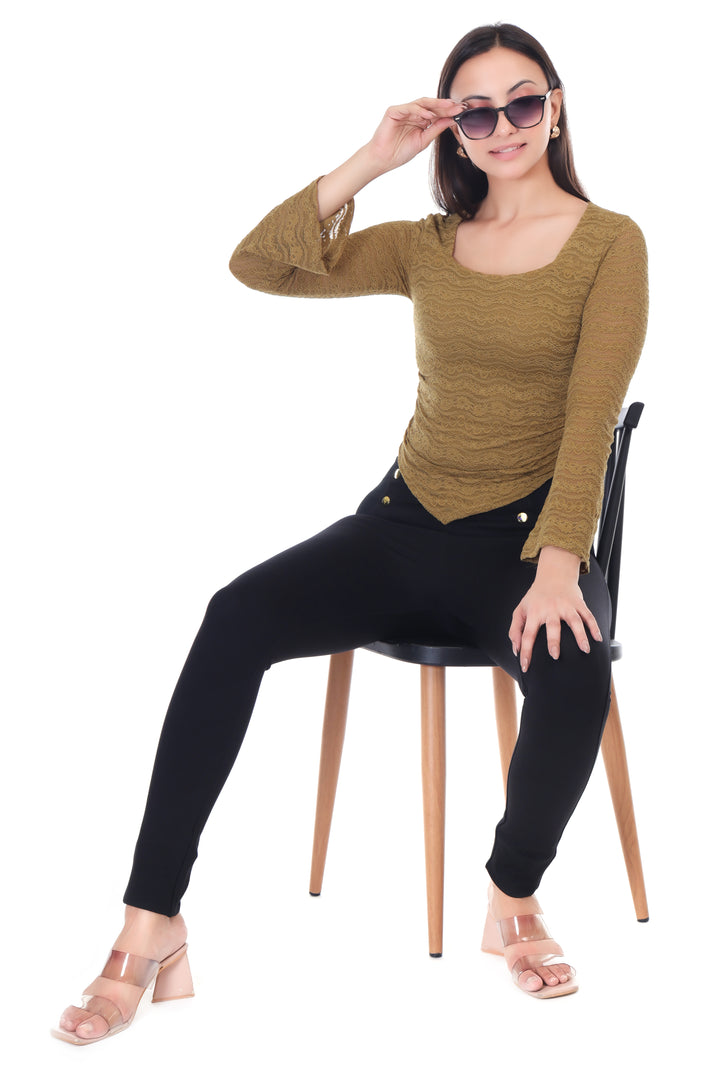 HIGH WAISTED BUTTONED ELAN JEGGING