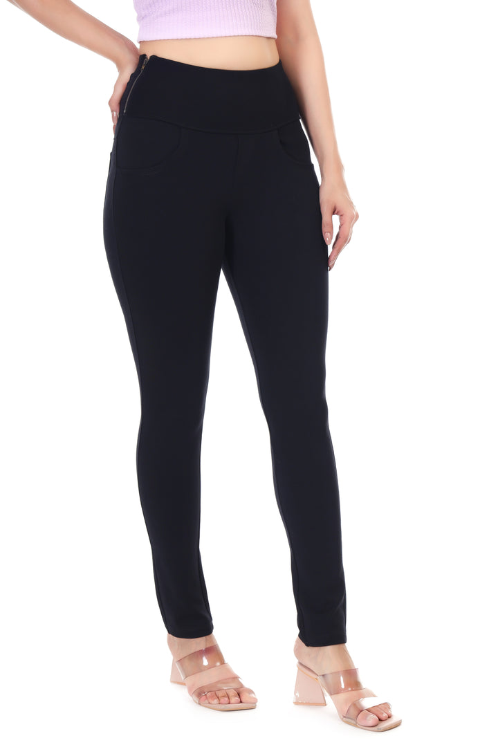 HIGH WAIST SIDE ZIP JEGGING