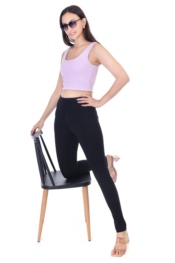 HIGH WAIST SIDE ZIP JEGGING