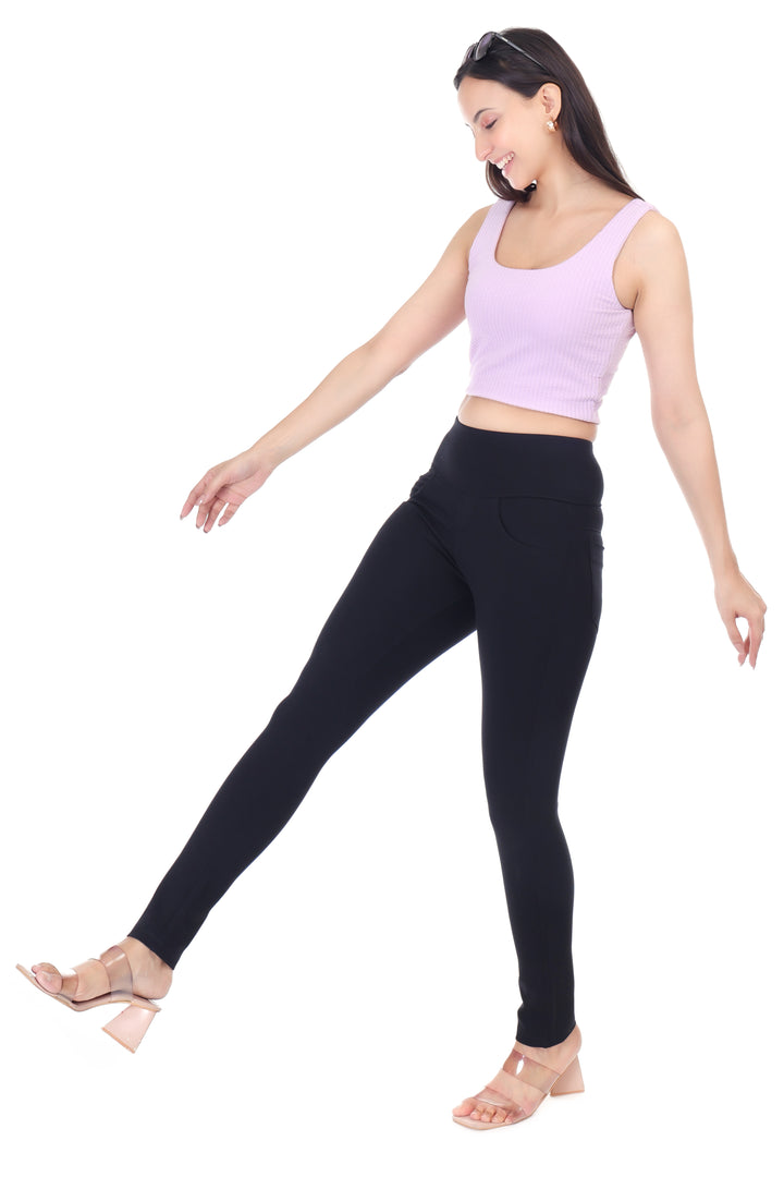 HIGH WAIST SIDE ZIP JEGGING