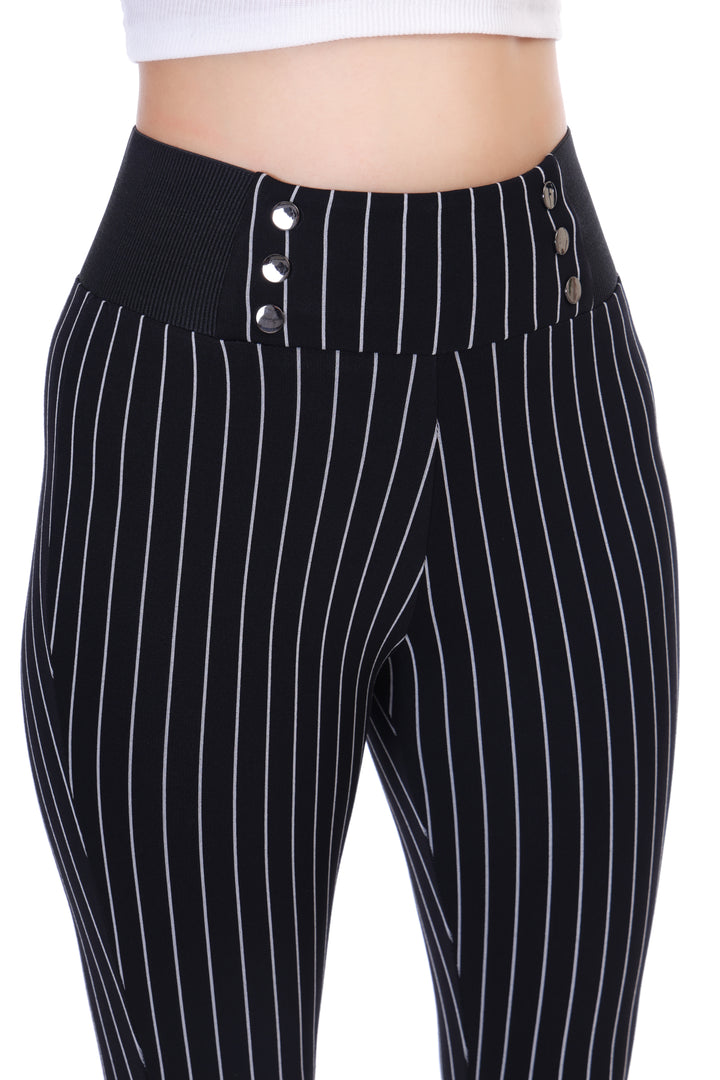 PINSTRIPPED HIGH WAIST JEGGING