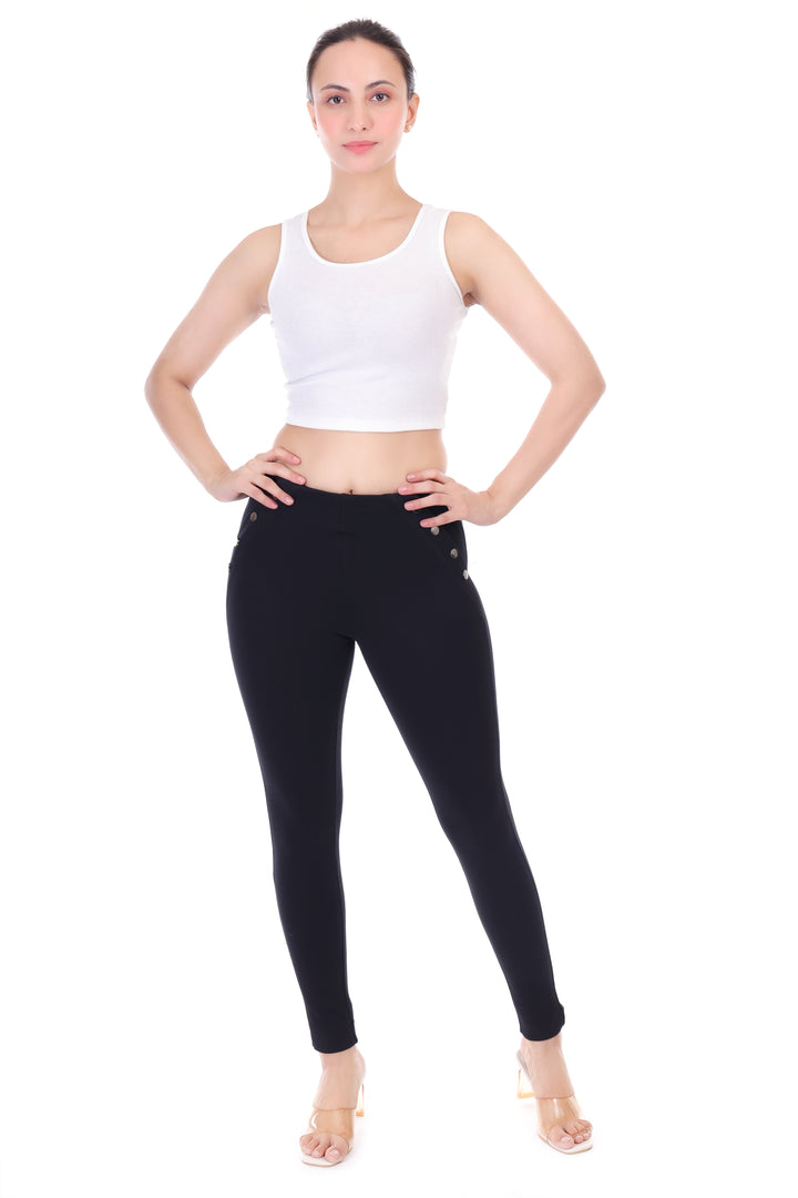 FLATLINE HIGH FIT BLACK JEGGING
