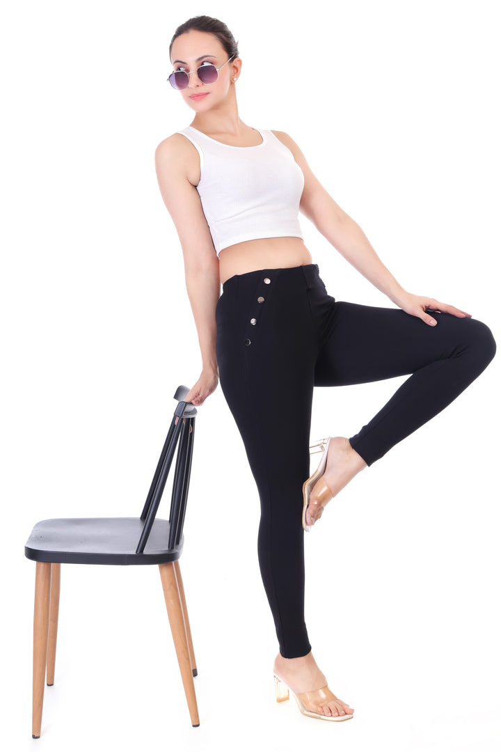 FLATLINE HIGH FIT BLACK JEGGING