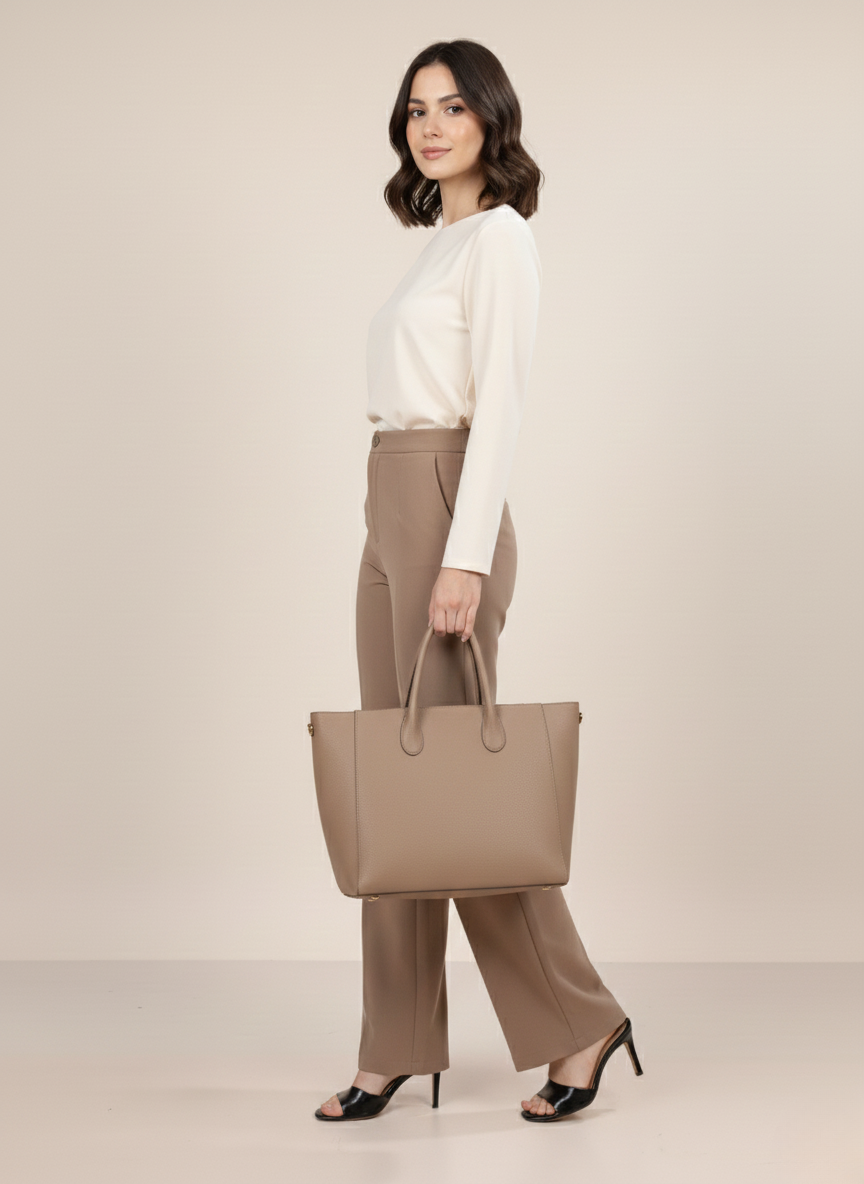 SINGLE BUTTON HIGH RISE FORMAL PANTS