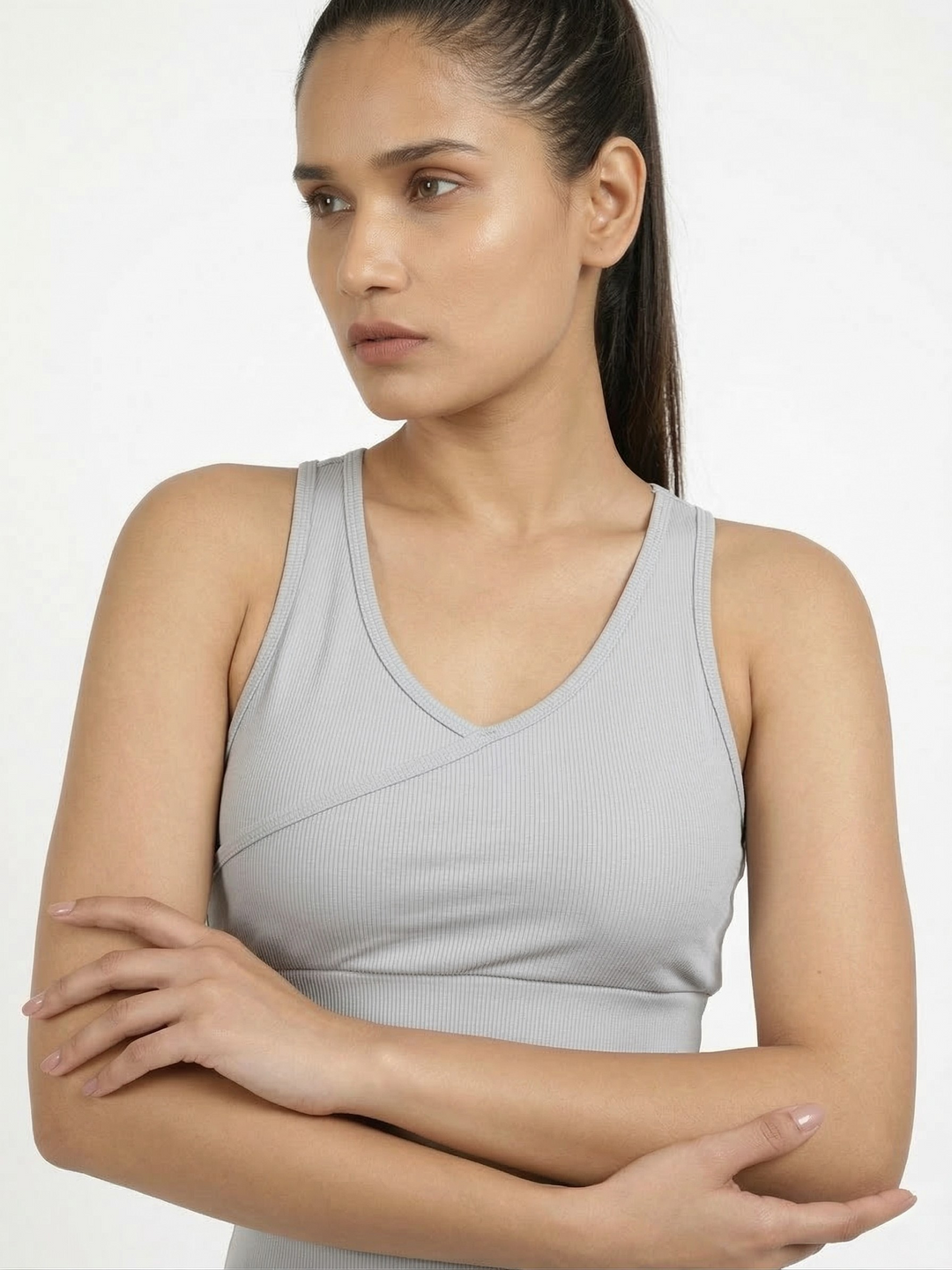 CrissCross Sports Bra Grey