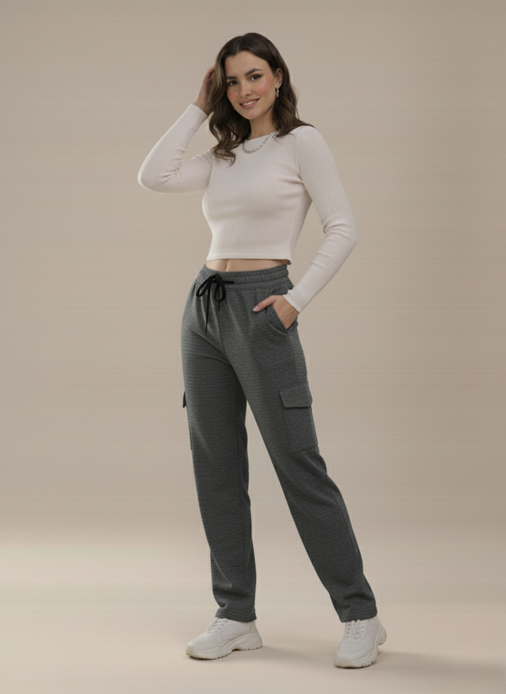 CARGO POCKET FLEECE TRACK PANTS