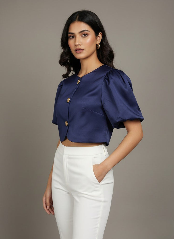 SILKEN GLEAM SATIN TOP