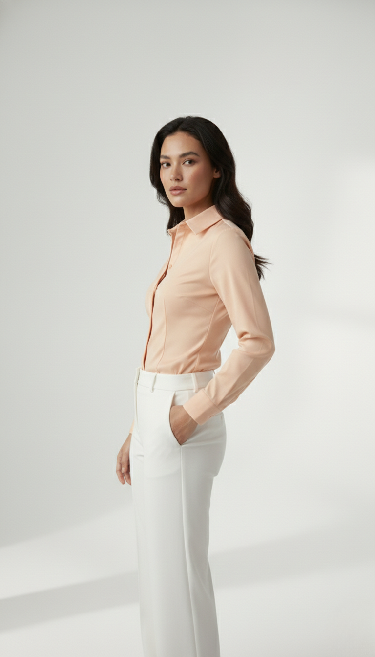 PEACH CLASSIC COTTON LONG-SLEEVE FORMAL SHIRT