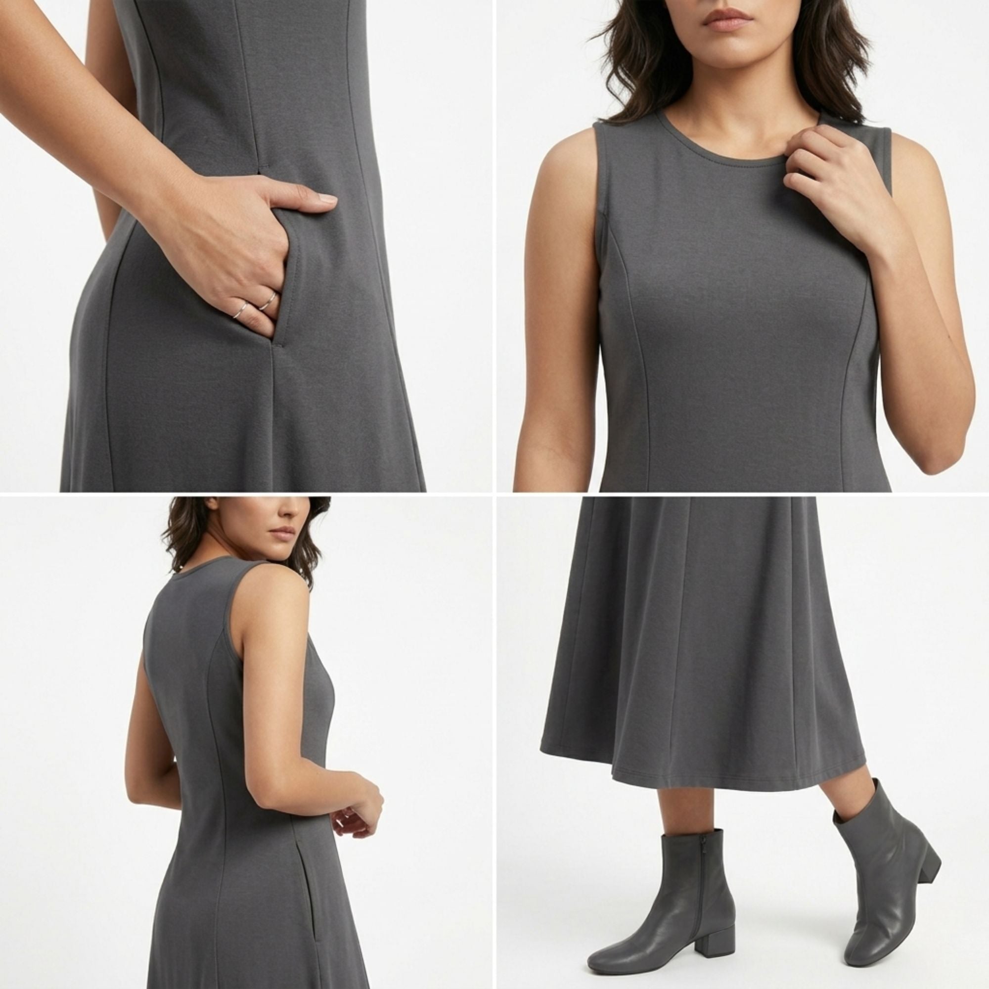 AZURE GRACE FLARED MIDI DRESS