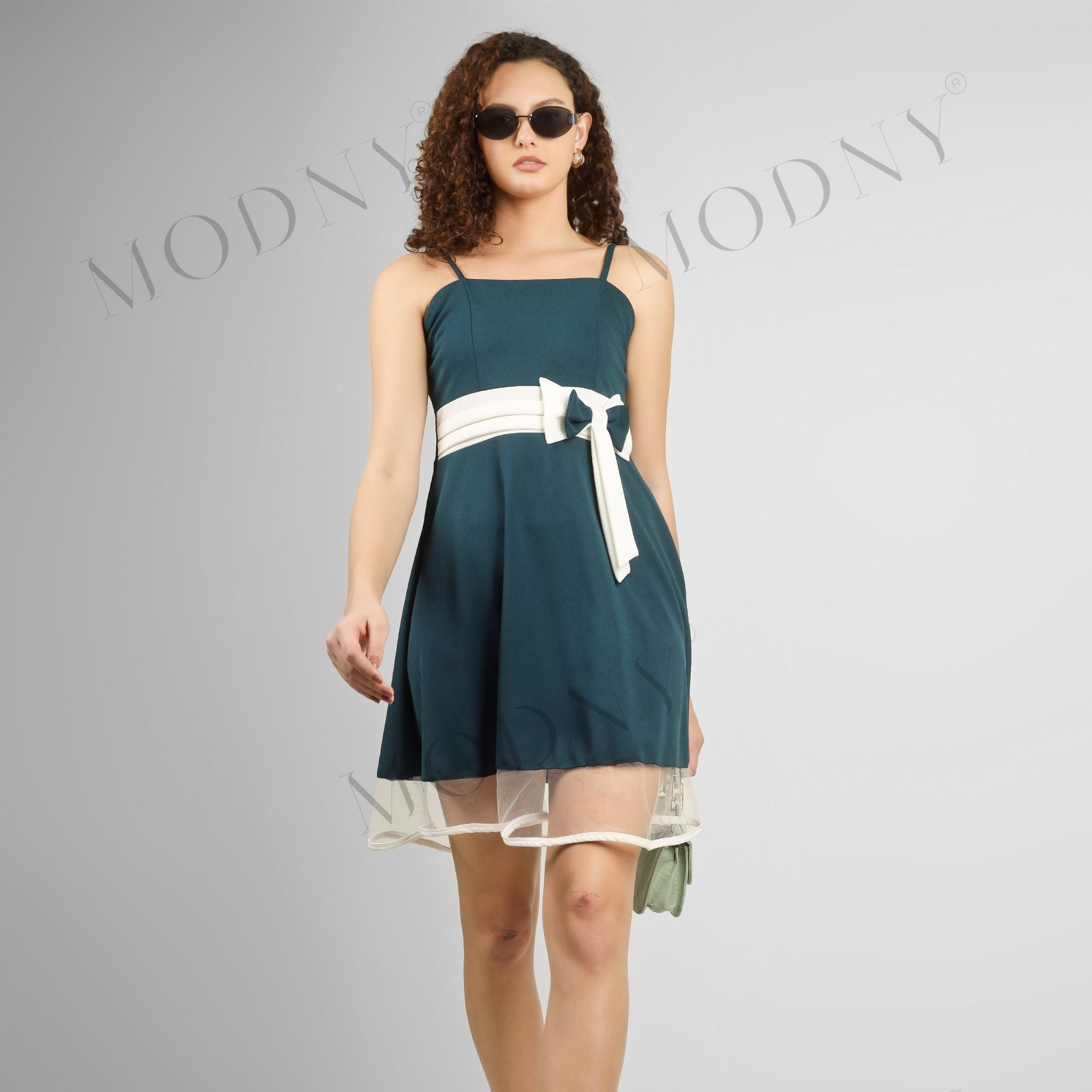 SCARLET CHARM BELTED MINI DRESS
