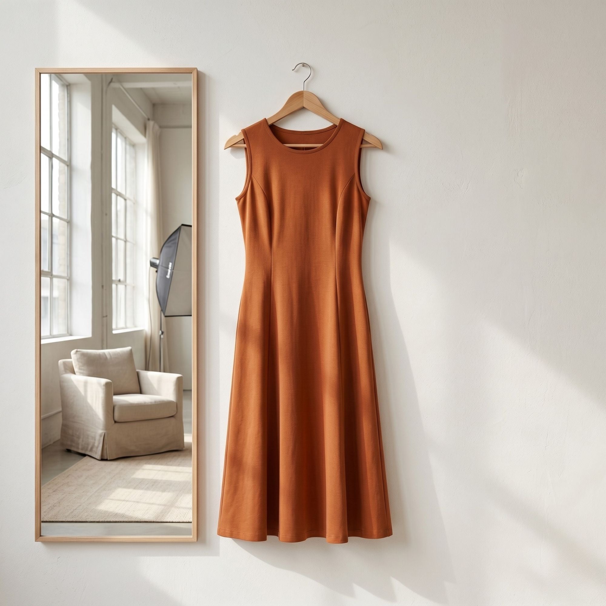 AZURE GRACE FLARED MIDI DRESS