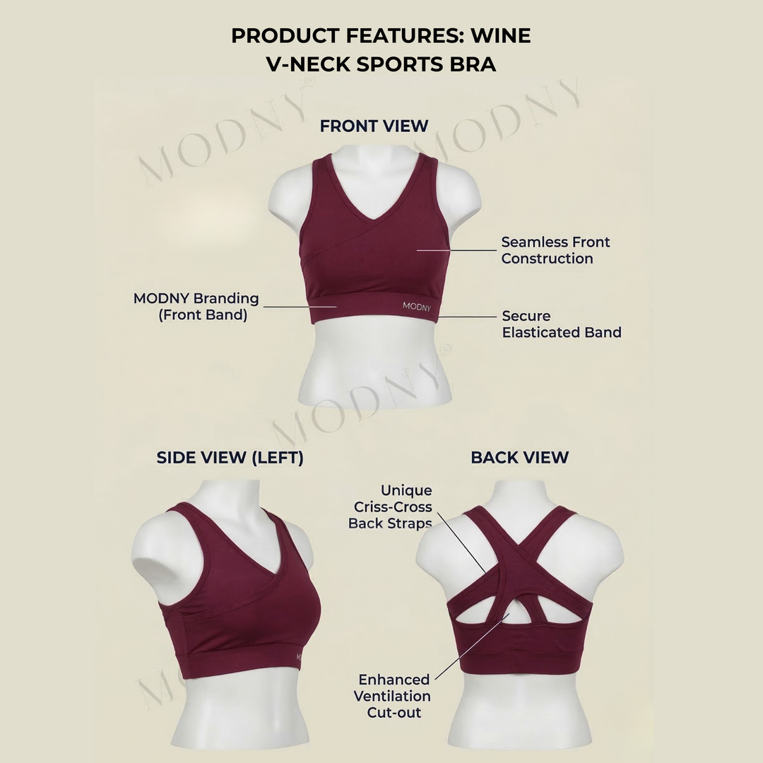 CrissCross Sports Bra Wine