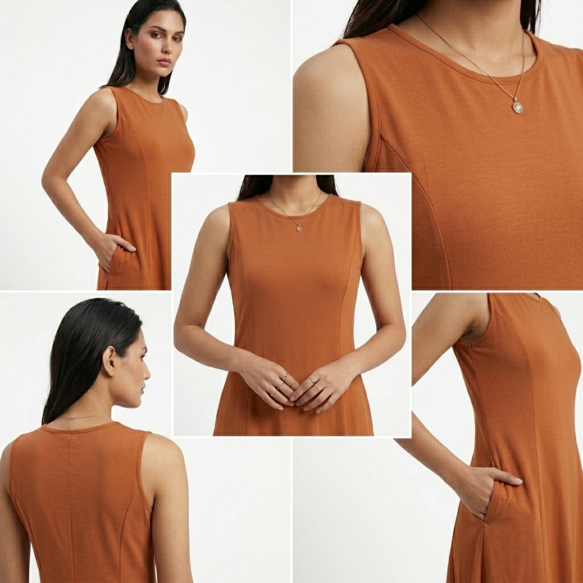AZURE GRACE FLARED MIDI DRESS