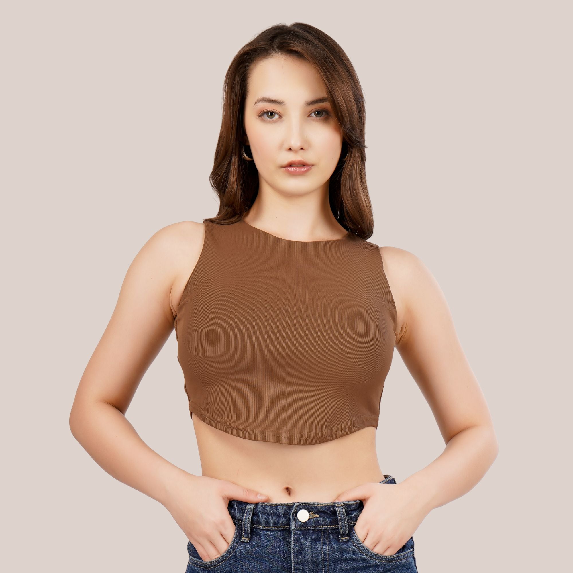 Arc-Hem Ribbed Crop TANK TOP