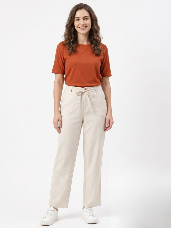 IVORY BREEZE LINEN PANTS