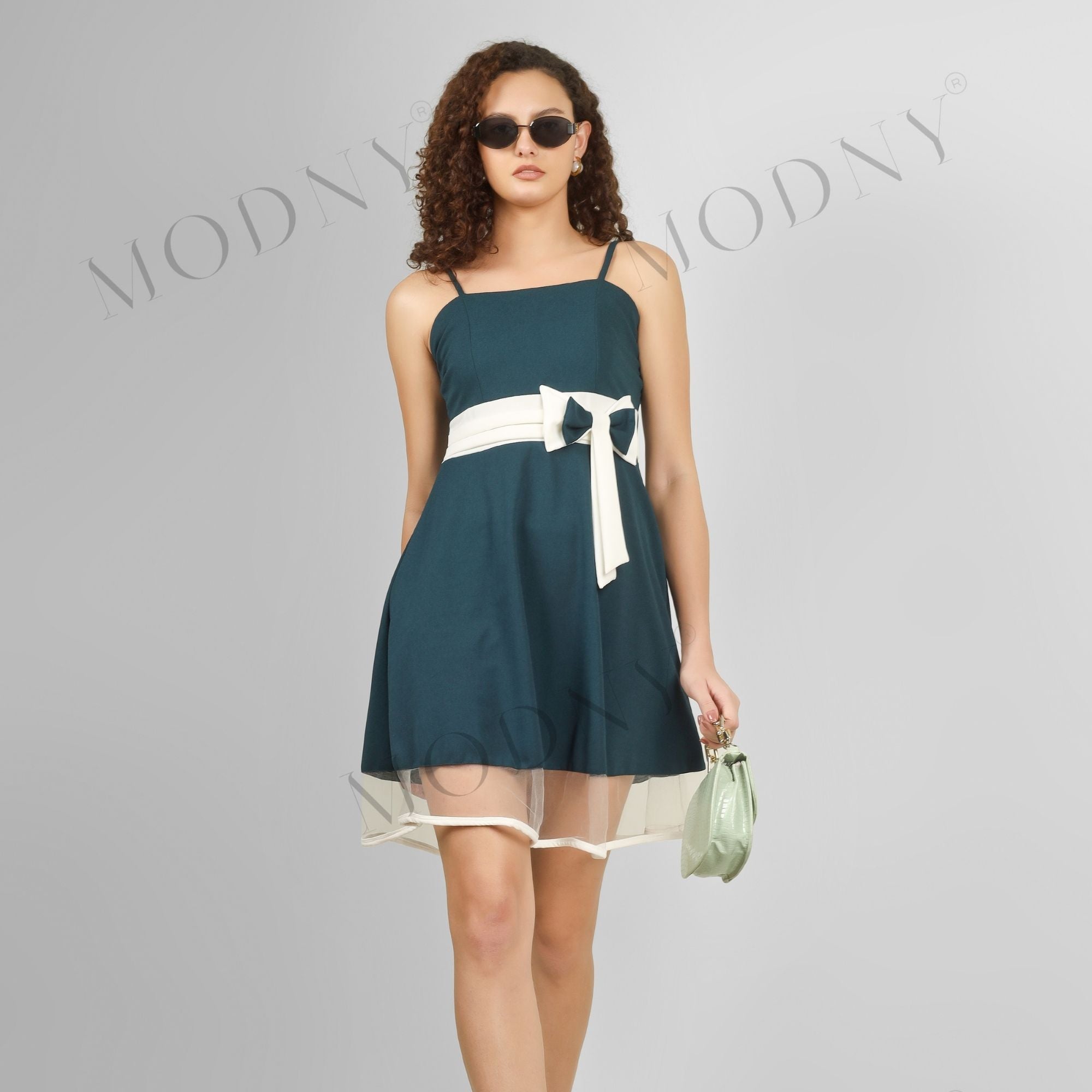 SCARLET CHARM BELTED MINI DRESS
