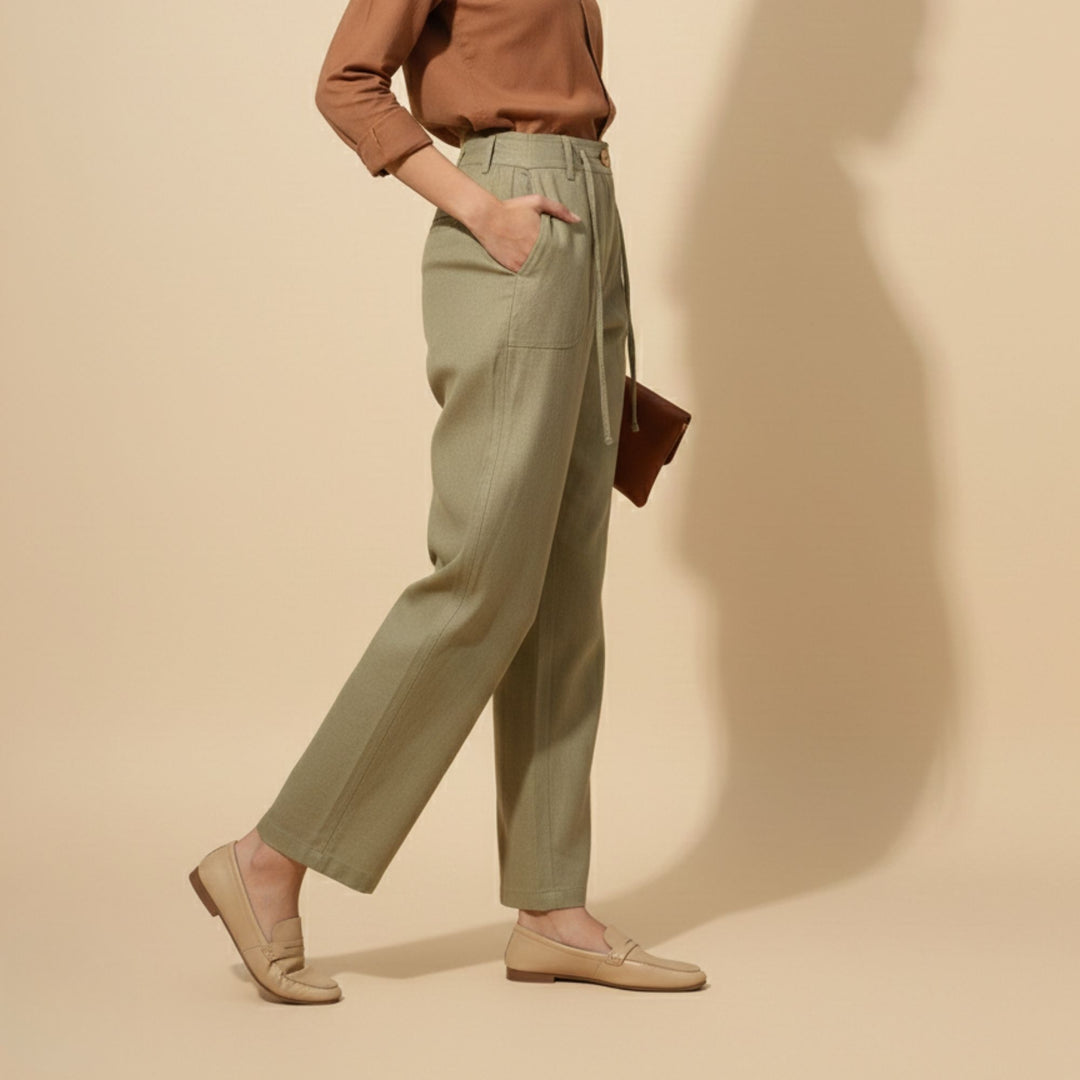 BREEZE STRAIGHT-FIT LINEN PANTS