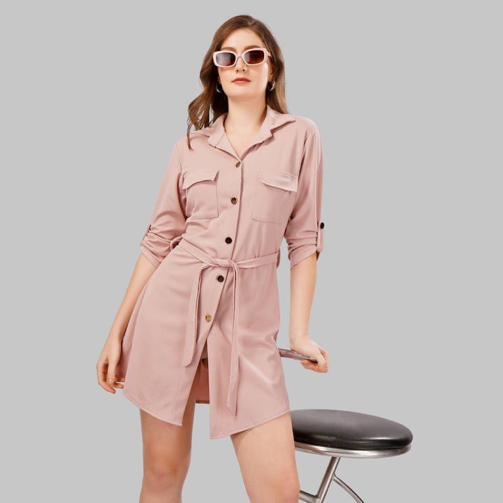 Wrapped Sleeves Short Dress