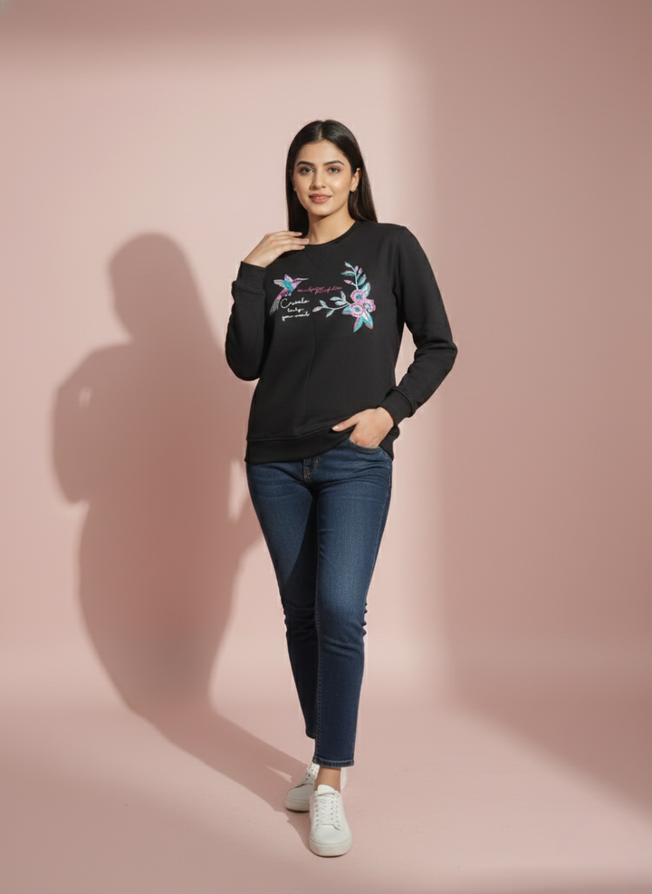 Tulip Black Sweatshirt
