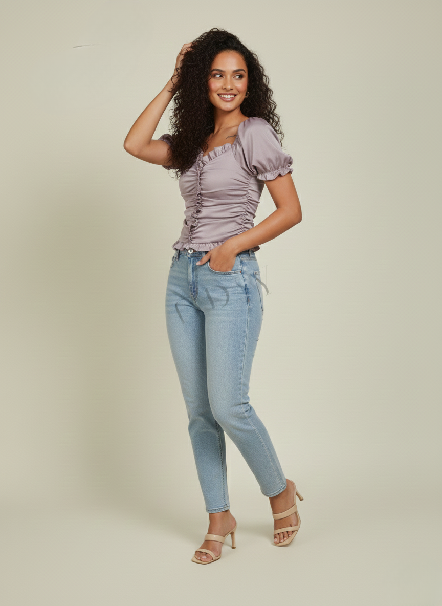 RUFFLE WRAP CROP TOP