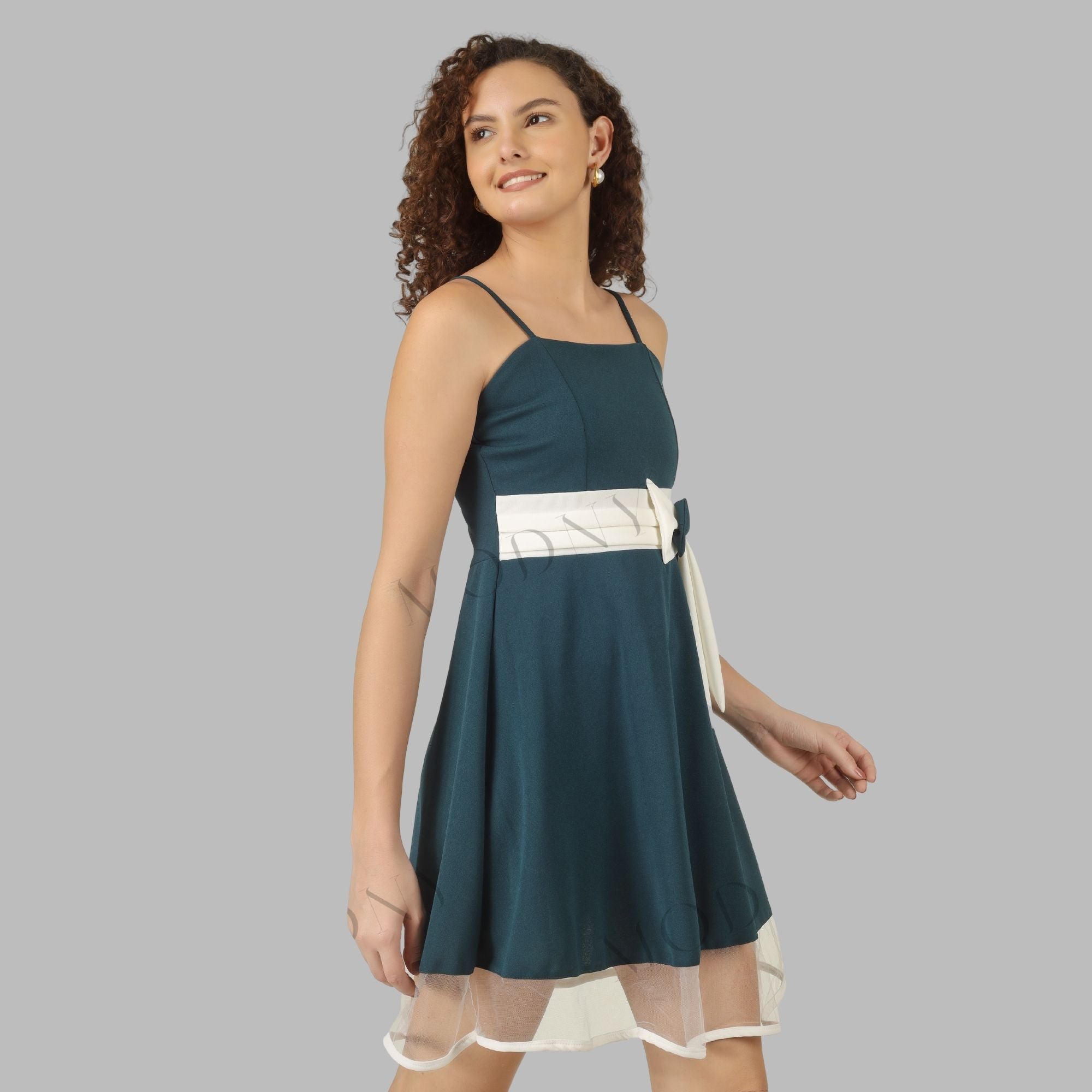 SCARLET CHARM BELTED MINI DRESS