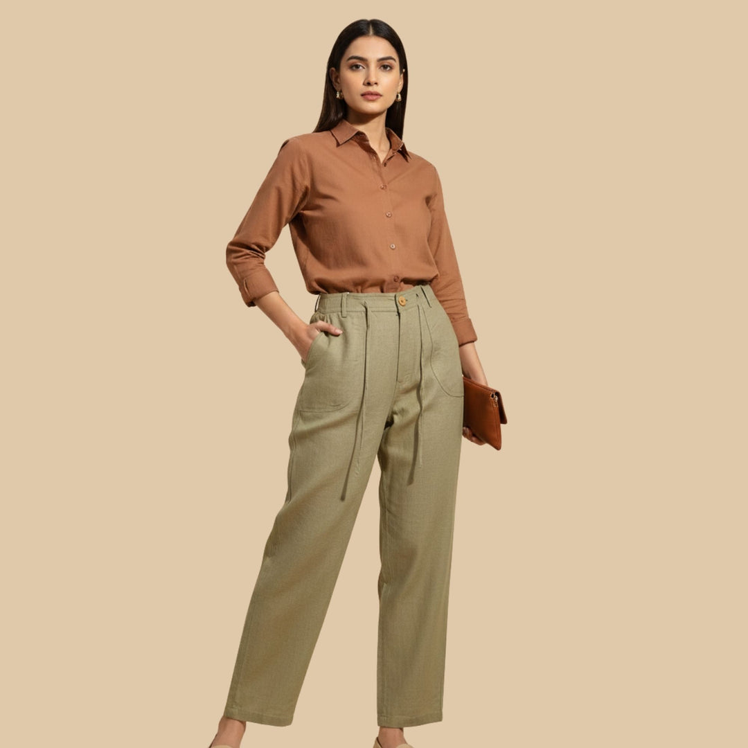 BREEZE STRAIGHT-FIT LINEN PANTS
