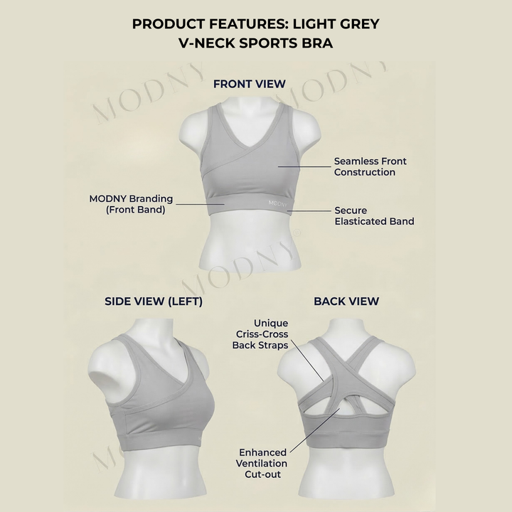 CrissCross Sports Bra Grey