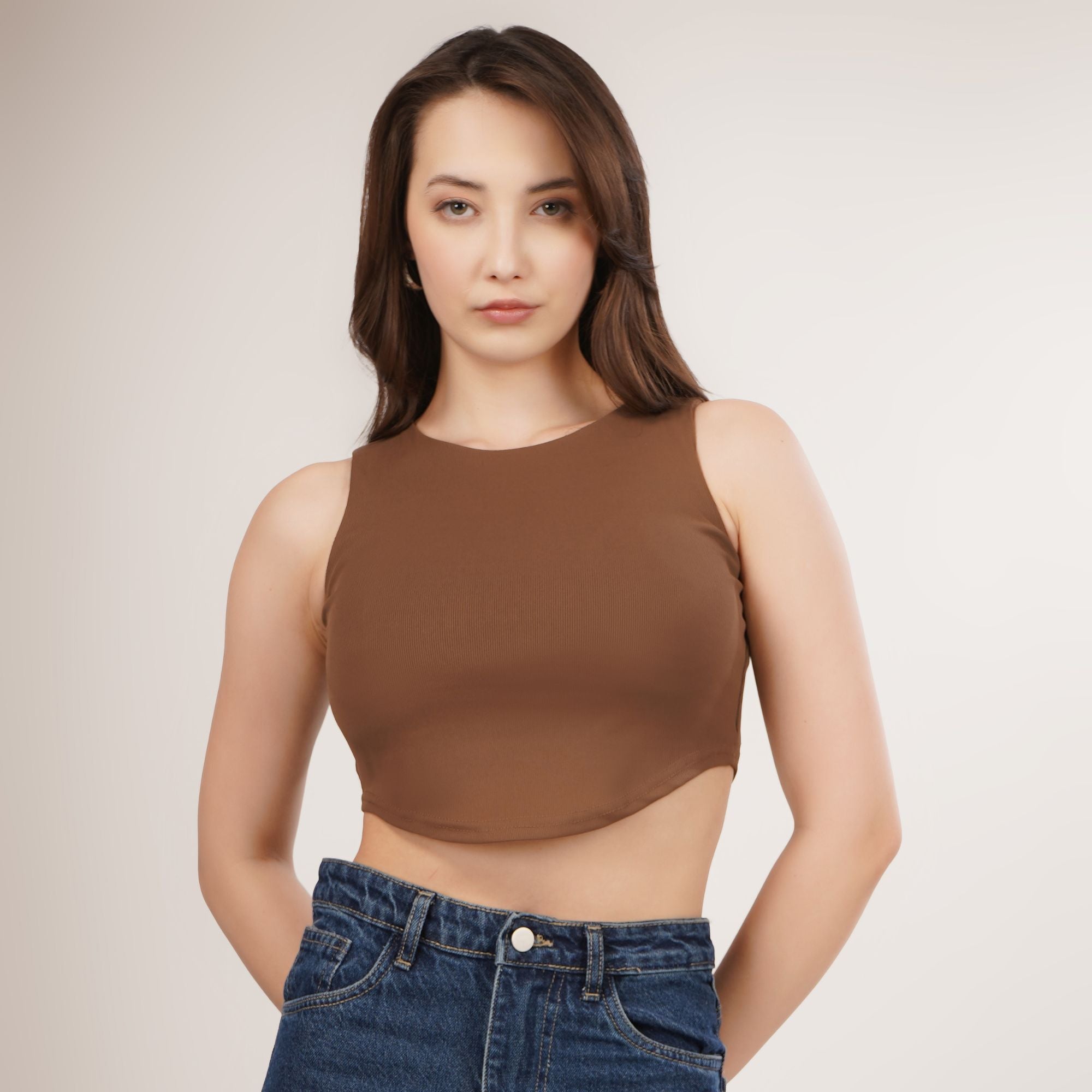 Arc-Hem Ribbed Crop TANK TOP