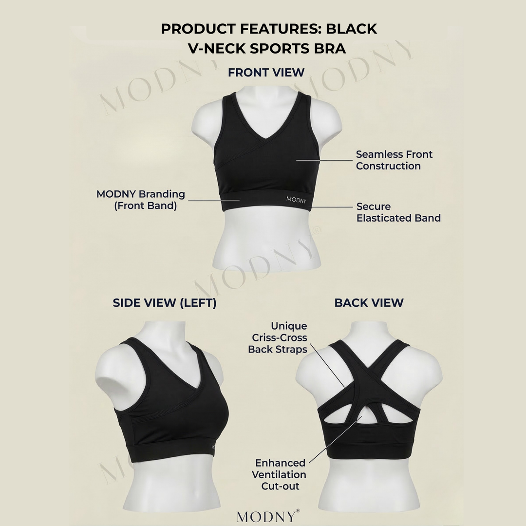 CrissCross Sports Bra Black