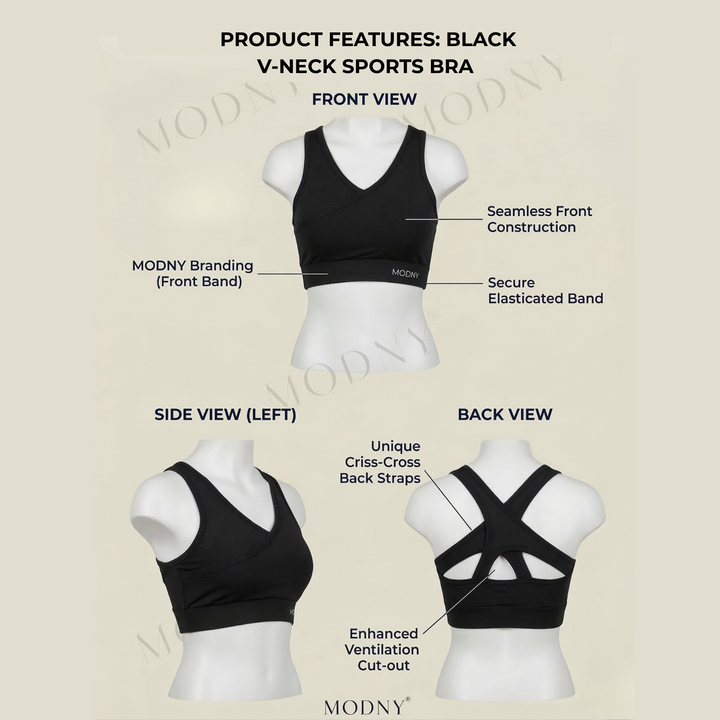 CrissCross Sports Bra Black
