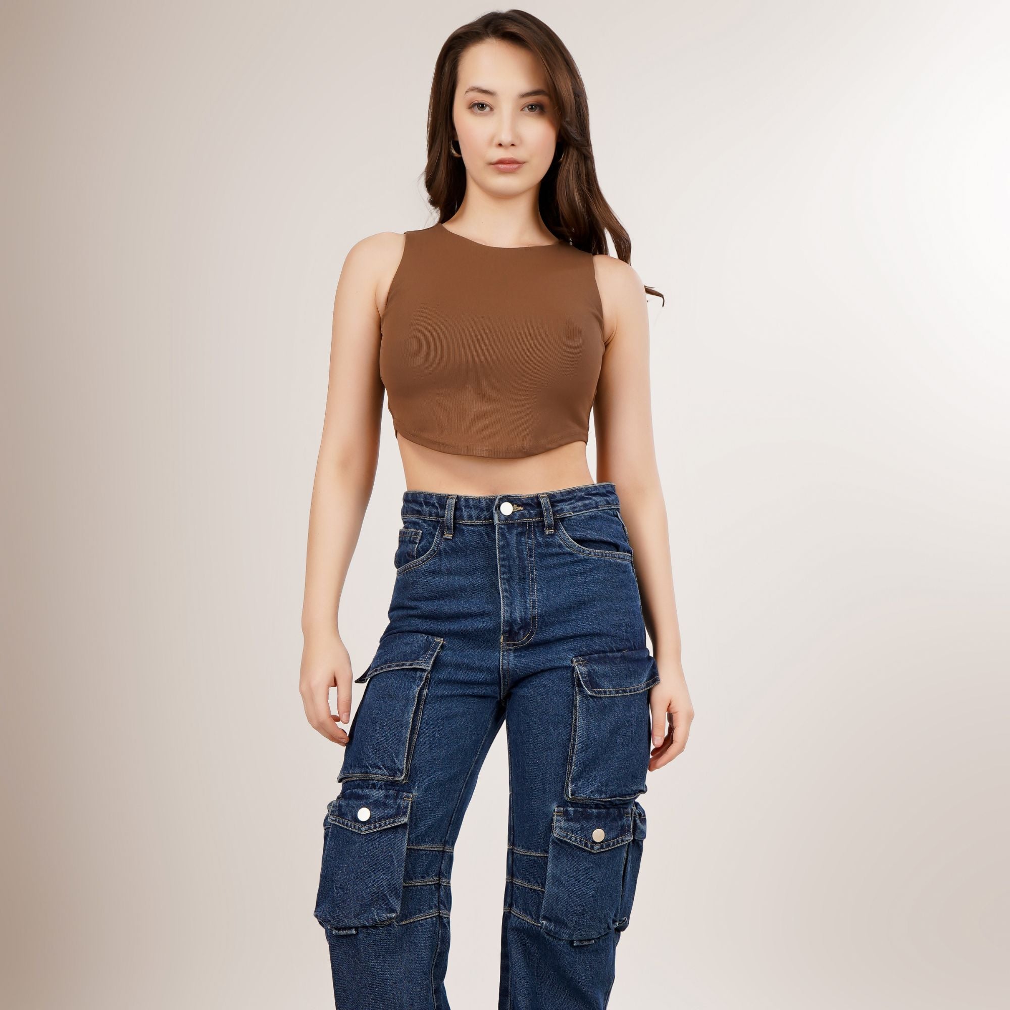 Arc-Hem Ribbed Crop TANK TOP
