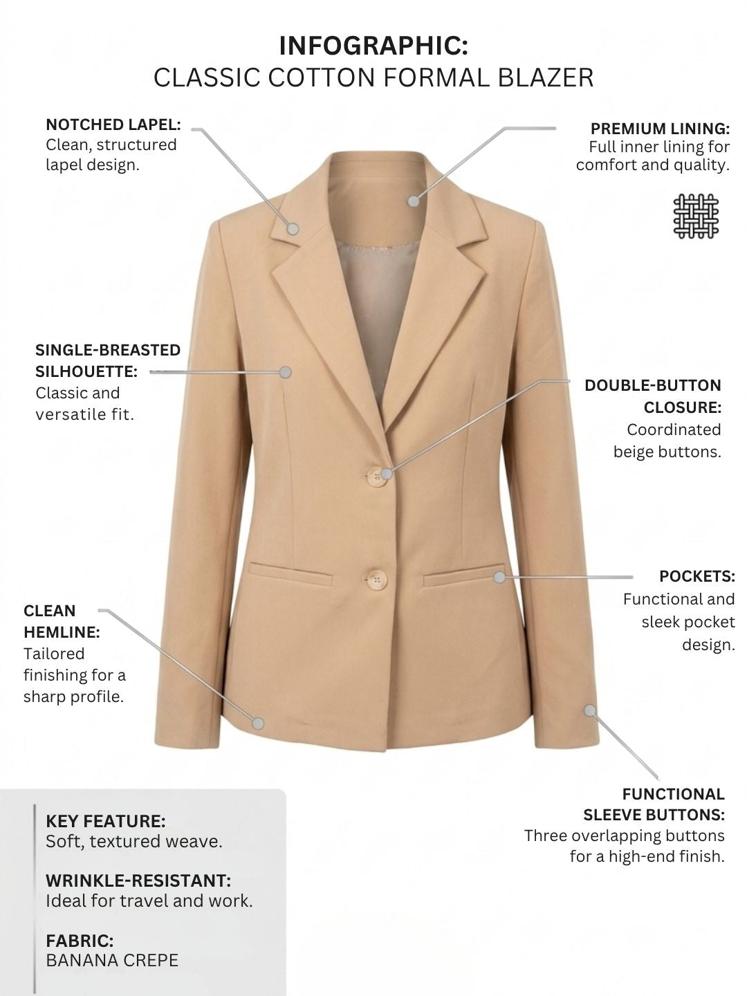 CLASSIC COTTON FORMAL BLAZER
