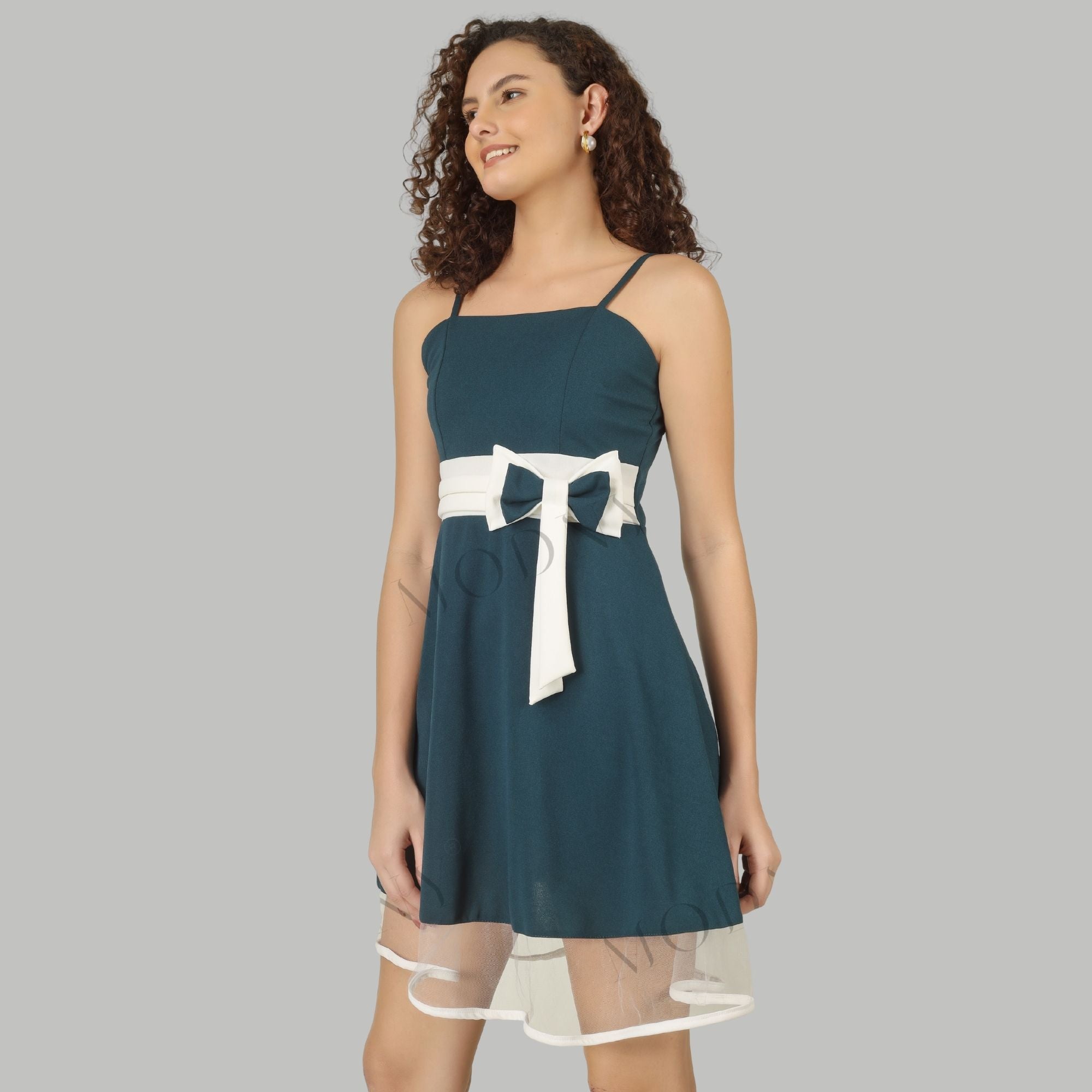 SCARLET CHARM BELTED MINI DRESS