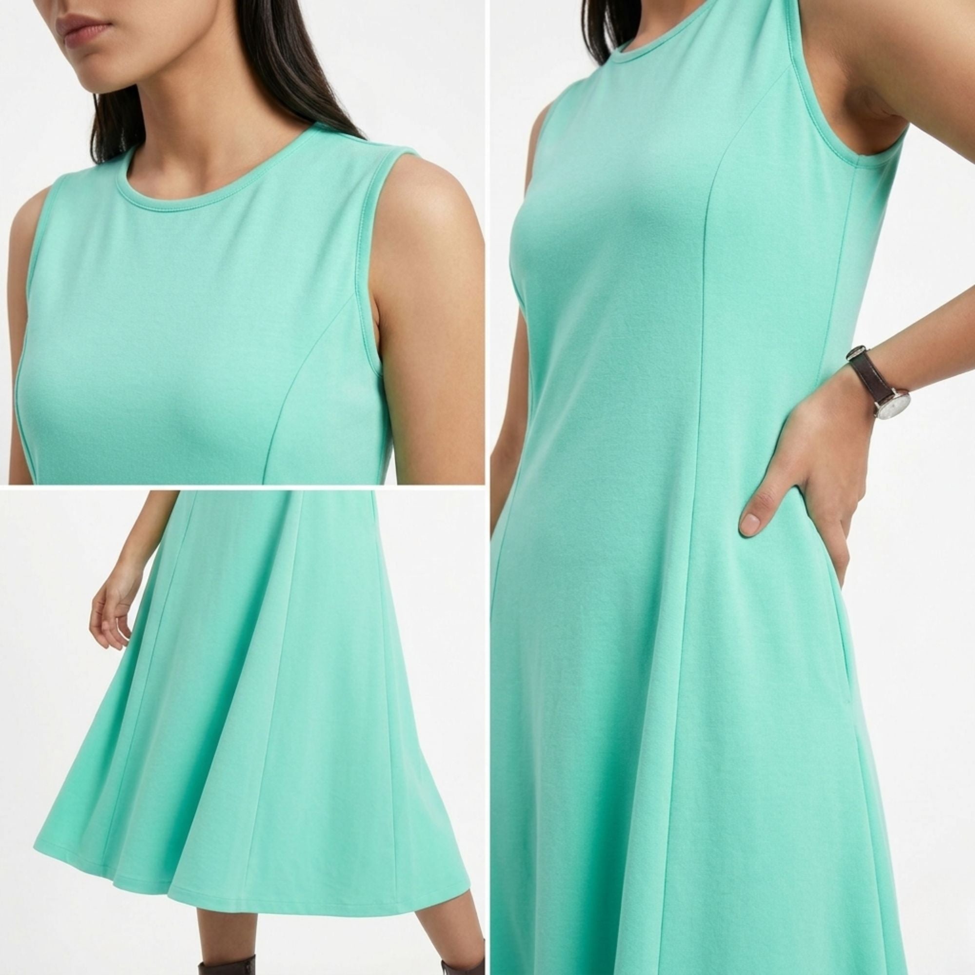 AZURE GRACE FLARED MIDI DRESS